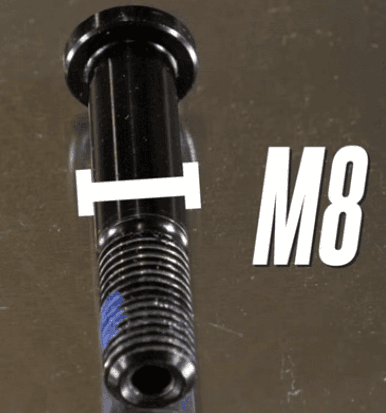 M8 shock mounting bolt diameter illustration