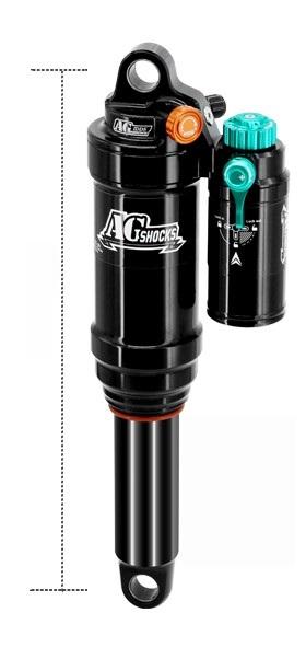 Example standard eyelet rear shock measurement diagram