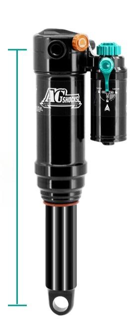 Example trunnion rear shock measurement diagram